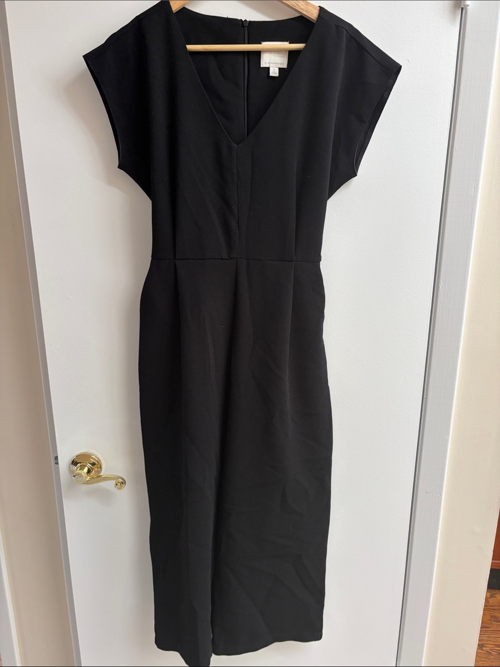 Anthropologie Classic Black V-Neck Jumpsuit